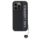 Husa Karl Lagerfeld PU Saffiano Rhinestone Charm pentru iPhone 15 Pro, Neagra (Bakr, KLHCP15LPSAKDGCK) by www.silkase.ro