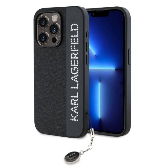 Husa Karl Lagerfeld PU Saffiano Rhinestone Charm pentru iPhone 15 Pro Max, Neagra Husa Karl Lagerfeld PU Saffiano Rhinestone Charm pentru iPhone 15 Pro Max, Neagra (Bakr, KLHCP15XPSAKDGCK) by www.silkase.ro
