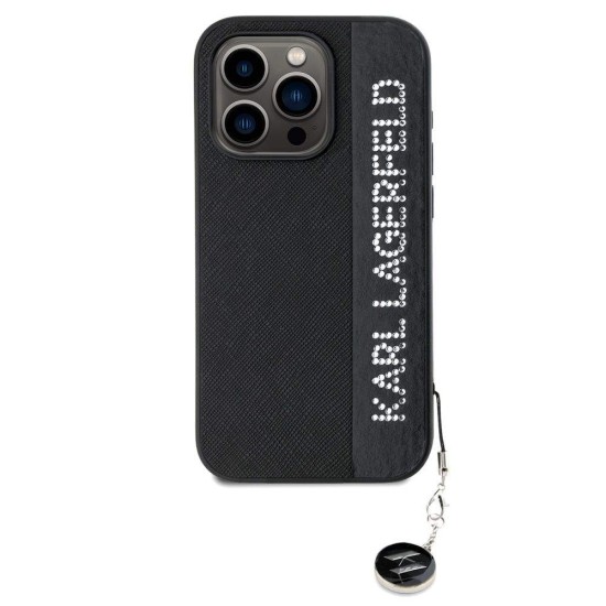 Husa Karl Lagerfeld PU Saffiano Rhinestone Charm pentru iPhone 15 Pro Max, Neagra Husa Karl Lagerfeld PU Saffiano Rhinestone Charm pentru iPhone 15 Pro Max, Neagra (Bakr, KLHCP15XPSAKDGCK) by www.silkase.ro