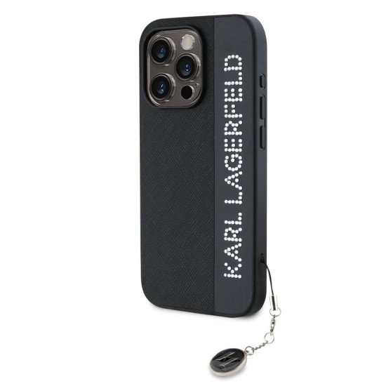 Husa Karl Lagerfeld PU Saffiano Rhinestone Charm pentru iPhone 15 Pro Max, Neagra Husa Karl Lagerfeld PU Saffiano Rhinestone Charm pentru iPhone 15 Pro Max, Neagra (Bakr, KLHCP15XPSAKDGCK) by www.silkase.ro
