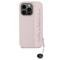 Husa Karl Lagerfeld PU Saffiano Rhinestone Charm pentru iPhone 15 Pro Max, Roz Husa Karl Lagerfeld PU Saffiano Rhinestone Charm pentru iPhone 15 Pro Max, Roz