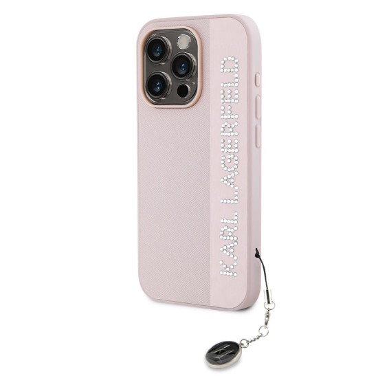 Husa Karl Lagerfeld PU Saffiano Rhinestone Charm pentru iPhone 15 Pro Max, Roz Husa Karl Lagerfeld PU Saffiano Rhinestone Charm pentru iPhone 15 Pro Max, Roz (Bakr, KLHCP15XPSAKDGCP) by www.silkase.ro