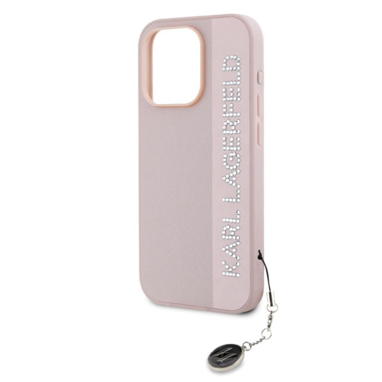 Husa Karl Lagerfeld PU Saffiano Rhinestone Charm pentru iPhone 15 Pro Max, Roz Husa Karl Lagerfeld PU Saffiano Rhinestone Charm pentru iPhone 15 Pro Max, Roz (Bakr, KLHCP15XPSAKDGCP) by www.silkase.ro