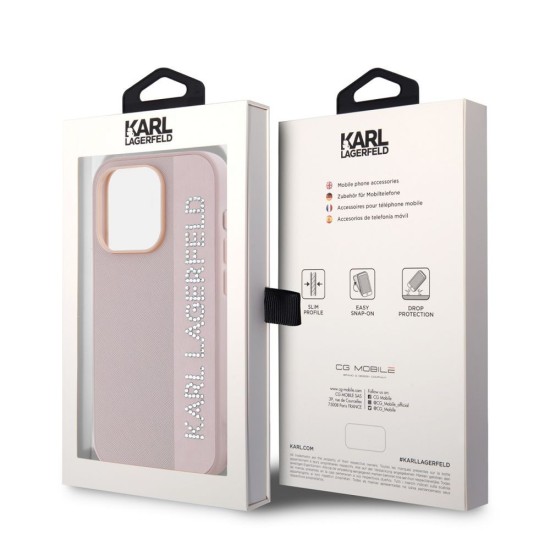 Husa Karl Lagerfeld PU Saffiano Rhinestone Charm pentru iPhone 15 Pro Max, Roz Husa Karl Lagerfeld PU Saffiano Rhinestone Charm pentru iPhone 15 Pro Max, Roz (Bakr, KLHCP15XPSAKDGCP) by www.silkase.ro