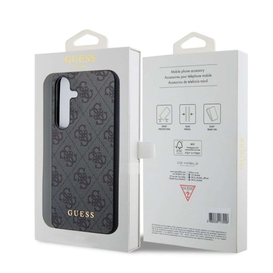 Husa Guess 4G pentru Samsung Galaxy S24, Neagra (Bakr, GUHCS24SG4GFGR) by www.silkase.ro