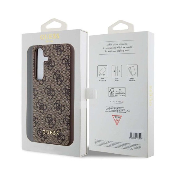 Husa Guess 4G pentru Samsung Galaxy S24, Maro (Bakr, GUHCS24SG4GFBR) by www.silkase.ro