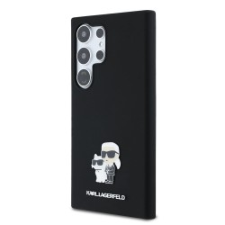 Husa Karl Lagerfeld Liquid Silicone Metal Karl and Choupette pentru Samsung Galaxy S24 Ultra, Neagra Husa Karl Lagerfeld Liquid Silicone Metal Karl and Choupette pentru Samsung Galaxy S24 Ultra, Neagra