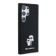 Husa Karl Lagerfeld Liquid Silicone Metal Karl and Choupette pentru Samsung Galaxy S24 Ultra, Neagra (Bakr, KLHCS24LSMHKCNPK) by www.silkase.ro