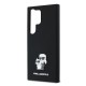 Husa Karl Lagerfeld Liquid Silicone Metal Karl and Choupette pentru Samsung Galaxy S24 Ultra, Neagra (Bakr, KLHCS24LSMHKCNPK) by www.silkase.ro