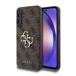 Husa Guess PU 4G Metal Logo pentru Samsung Galaxy A55 5G, Maro