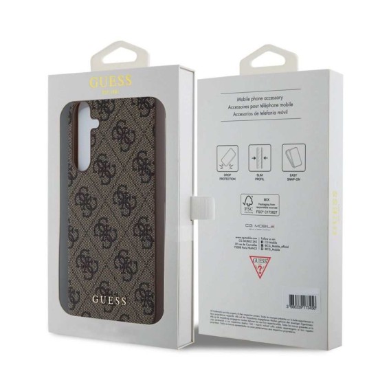 Husa Guess 4G Charm pentru Samsung Galaxy A35 5G, Maro (Bakr, GUHCSA35GF4GBR) by www.silkase.ro