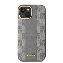 Husa DKNY PU Leather Checkered Pattern MagSafe pentru iPhone 15, Beige Husa DKNY PU Leather Checkered Pattern MagSafe pentru iPhone 15, Beige