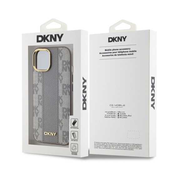 Husa DKNY PU Leather Checkered Pattern MagSafe pentru iPhone 15, Beige Husa DKNY PU Leather Checkered Pattern MagSafe pentru iPhone 15, Beige (Bakr, DKHMP15SPCPVSLE) by www.silkase.ro