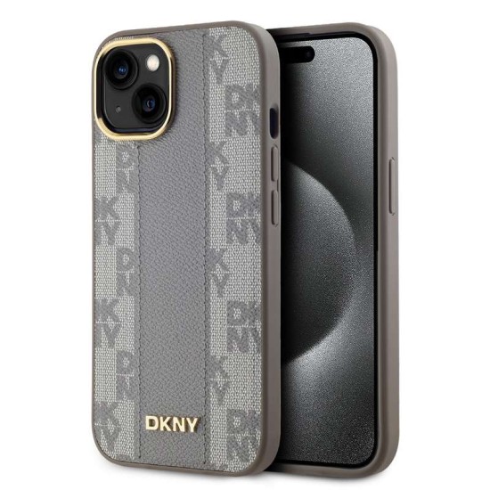 Husa DKNY PU Leather Checkered Pattern MagSafe pentru iPhone 15, Beige Husa DKNY PU Leather Checkered Pattern MagSafe pentru iPhone 15, Beige (Bakr, DKHMP15SPCPVSLE) by www.silkase.ro
