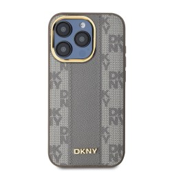 Husa DKNY PU Leather Checkered Pattern MagSafe pentru iPhone 15 Pro, Beige Husa DKNY PU Leather Checkered Pattern MagSafe pentru iPhone 15 Pro, Beige