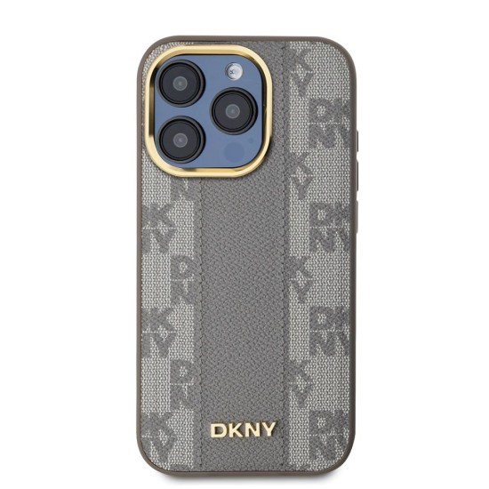 Husa DKNY PU Leather Checkered Pattern MagSafe pentru iPhone 15 Pro, Beige Husa DKNY PU Leather Checkered Pattern MagSafe pentru iPhone 15 Pro, Beige (Bakr, DKHMP15LPCPVSLE) by www.silkase.ro