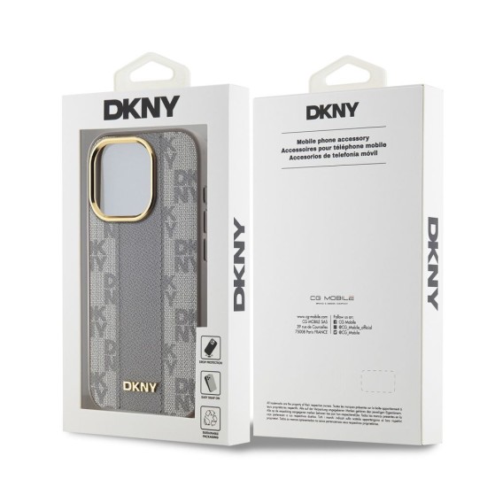Husa DKNY PU Leather Checkered Pattern MagSafe pentru iPhone 15 Pro, Beige Husa DKNY PU Leather Checkered Pattern MagSafe pentru iPhone 15 Pro, Beige (Bakr, DKHMP15LPCPVSLE) by www.silkase.ro