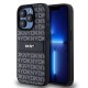 Husă DKNY PU Leather Repeat Pattern Tonal Stripe iPhone 15 Pro Black (Bakr, DKHCP15LPRTHSLK) by www.silkase.ro