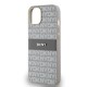 Husă DKNY PU Leather Repeat Pattern Tonal Stripe pentru iPhone 14, Beige (Bakr, DKHCP14SPRTHSLE) by www.silkase.ro