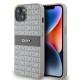 Husă DKNY PU Leather Repeat Pattern Tonal Stripe pentru iPhone 14, Beige (Bakr, DKHCP14SPRTHSLE) by www.silkase.ro