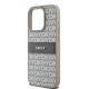 Husă DKNY PU Leather Repeat Pattern Tonal Stripe pentru iPhone 15 Pro, Beige (Bakr, DKHCP15LPRTHSLE) by www.silkase.ro