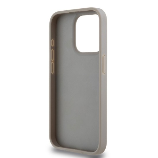 Husă DKNY PU Leather Repeat Pattern Tonal Stripe pentru iPhone 15 Pro Max, Beige (Bakr, DKHCP15XPRTHSLE) by www.silkase.ro