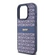 Husa Premium DKNY PU Leather Repeat Pattern Tonal Stripe pentru iPhone 15 Pro Max, Blue (Bakr, DKHCP15XPRTHSLB) by www.silkase.ro