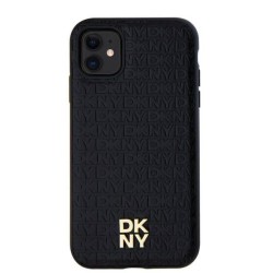 Husa DKNY PU Leather Repeat Pattern Stack Logo MagSafe pentru iPhone 11, Black Husa DKNY PU Leather Repeat Pattern Stack Logo MagSafe pentru iPhone 11, Black