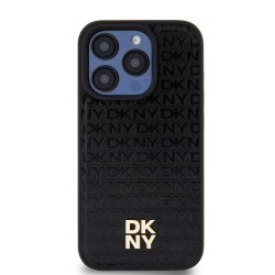 Husa DKNY PU Leather Repeat Pattern Stack Logo MagSafe pentru iPhone 15 Pro Max, Black Husa DKNY PU Leather Repeat Pattern Stack Logo MagSafe pentru iPhone 15 Pro Max, Black