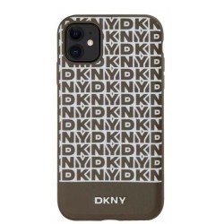 Husa DKNY iPhone 11, PU Leather Repeat Pattern Bottom Stripe, MagSafe, Maro Husa DKNY iPhone 11, PU Leather Repeat Pattern Bottom Stripe, MagSafe, Maro
