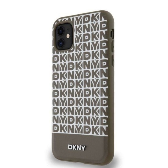 Husa DKNY iPhone 11, PU Leather Repeat Pattern Bottom Stripe, MagSafe, Maro Husa DKNY iPhone 11, PU Leather Repeat Pattern Bottom Stripe, MagSafe, Maro (Bakr, DKHMN61PSOSPW) by www.silkase.ro
