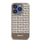 Husă DKNY PU Leather Repeat Pattern Bottom Stripe MagSafe pentru iPhone 14 Pro, Brown (Bakr, DKHMP14LPSOSPW) by www.silkase.ro