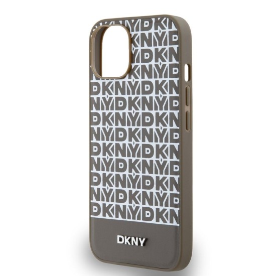 Husa DKNY PU Leather Repeat Pattern Bottom Stripe MagSafe pentru iPhone 15, Brown Husa DKNY PU Leather Repeat Pattern Bottom Stripe MagSafe pentru iPhone 15, Brown (Bakr, DKHMP15SPSOSPW) by www.silkase.ro