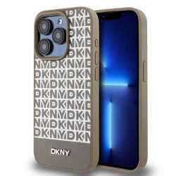 Husa MagSafe iPhone 15 Pro DKNY PU Leather Repeat Pattern Maro