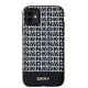 Husă DKNY PU Leather Repeat Pattern Bottom Stripe MagSafe pentru iPhone 11, Black (Bakr, DKHMN61PSOSPK) by www.silkase.ro