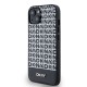 Husa DKNY PU Leather Repeat Pattern Bottom Stripe MagSafe pentru iPhone 14, Black (Bakr, DKHMP14SPSOSPK) by www.silkase.ro