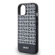 Husa DKNY PU Leather Repeat Pattern Bottom Stripe MagSafe pentru iPhone 14, Black (Bakr, DKHMP14SPSOSPK) by www.silkase.ro