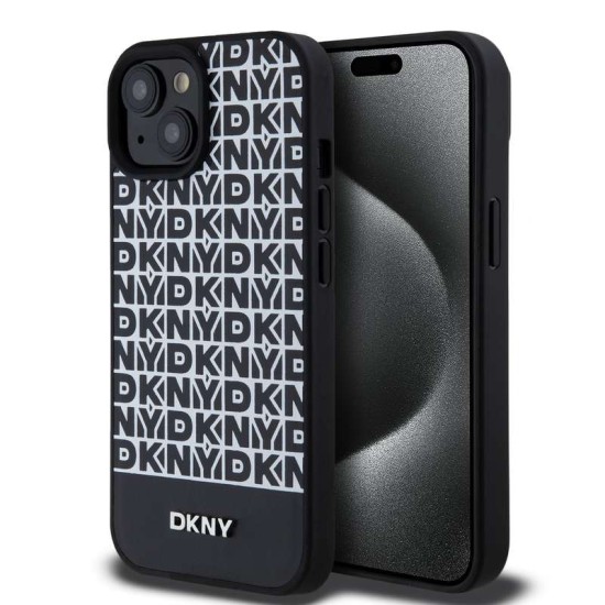 Husă de Protecție DKNY PU Leather Repeat Pattern Bottom Stripe MagSafe pentru iPhone 15, Black Husă de Protecție DKNY PU Leather Repeat Pattern Bottom Stripe MagSafe pentru iPhone 15, Black (Bakr, DKHMP15SPSOSPK) by www.silkase.ro