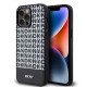 Husa DKNY PU Leather Repeat Pattern Bottom Stripe MagSafe pentru iPhone 15 Pro Max, Black (Bakr, DKHMP15XPSOSPK) by www.silkase.ro