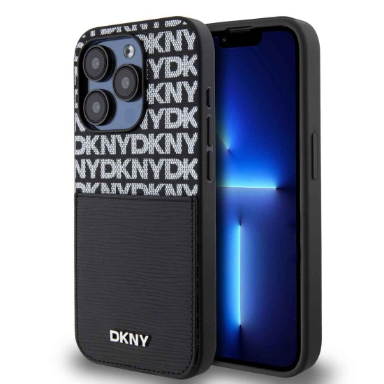 Husa DKNY PU Leather Repeat Pattern Card Pocket pentru iPhone 14 Pro Max, Black Husa DKNY PU Leather Repeat Pattern Card Pocket pentru iPhone 14 Pro Max, Black (Bakr, DKHCP14XPCRTHLK) by www.silkase.ro