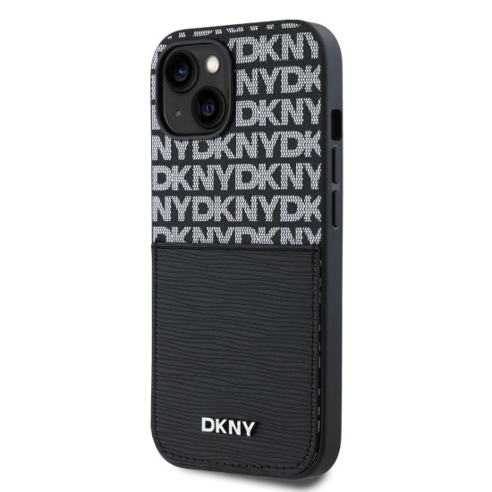 Husă DKNY PU Leather Repeat Pattern Card Pocket pentru iPhone 15, Black Husă DKNY PU Leather Repeat Pattern Card Pocket pentru iPhone 15, Black (Bakr, DKHCP15SPCRTHLK) by www.silkase.ro