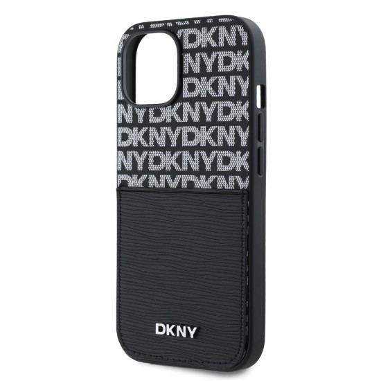 Husă DKNY PU Leather Repeat Pattern Card Pocket pentru iPhone 15, Black Husă DKNY PU Leather Repeat Pattern Card Pocket pentru iPhone 15, Black (Bakr, DKHCP15SPCRTHLK) by www.silkase.ro