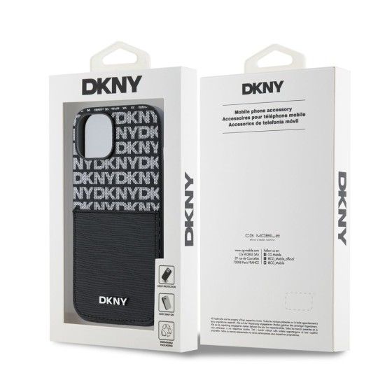 Husă DKNY PU Leather Repeat Pattern Card Pocket pentru iPhone 15, Black Husă DKNY PU Leather Repeat Pattern Card Pocket pentru iPhone 15, Black (Bakr, DKHCP15SPCRTHLK) by www.silkase.ro