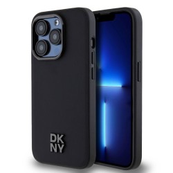 Husa iPhone 15 Pro DKNY PU Leather Stack Logo Magsafe, Black