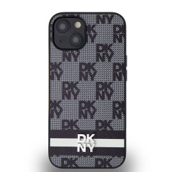 Husa DKNY iPhone 13, Piele PU, Model Carouri si Dungi, Black Husa DKNY iPhone 13, Piele PU, Model Carouri si Dungi, Black