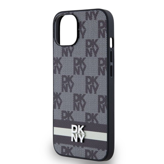 Husă de Protecție DKNY PU Leather Checkered Pattern and Stripe pentru iPhone 14, Black Husă de Protecție DKNY PU Leather Checkered Pattern and Stripe pentru iPhone 14, Black (Bakr, DKHCP14SPCPTSSK) by www.silkase.ro
