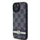 Husa DKNY PU Leather Checkered Pattern and Stripe pentru iPhone 15, Black (Bakr, DKHCP15SPCPTSSK) by www.silkase.ro