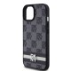 Husa DKNY PU Leather Checkered Pattern and Stripe pentru iPhone 15, Black (Bakr, DKHCP15SPCPTSSK) by www.silkase.ro