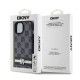 Husa DKNY PU Leather Checkered Pattern and Stripe pentru iPhone 15, Black (Bakr, DKHCP15SPCPTSSK) by www.silkase.ro