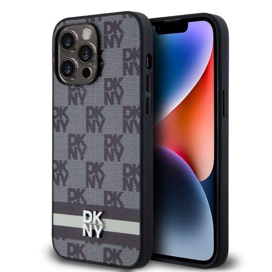 Husa DKNY PU Leather cu Pattern Carouri si Dungi pentru iPhone 15 Pro Max, Black Husa DKNY PU Leather cu Pattern Carouri si Dungi pentru iPhone 15 Pro Max, Black (Bakr, DKHCP15XPCPTSSK) by www.silkase.ro